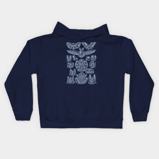 Ernst Haeckel Bats Blue Kids Hoodie